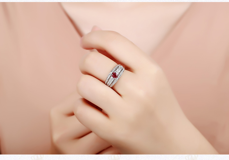 ROYALJEWELRY红宝石铂金戒指红宝石0.39ct副钻0.6ct总重7.5G戒圈免费改