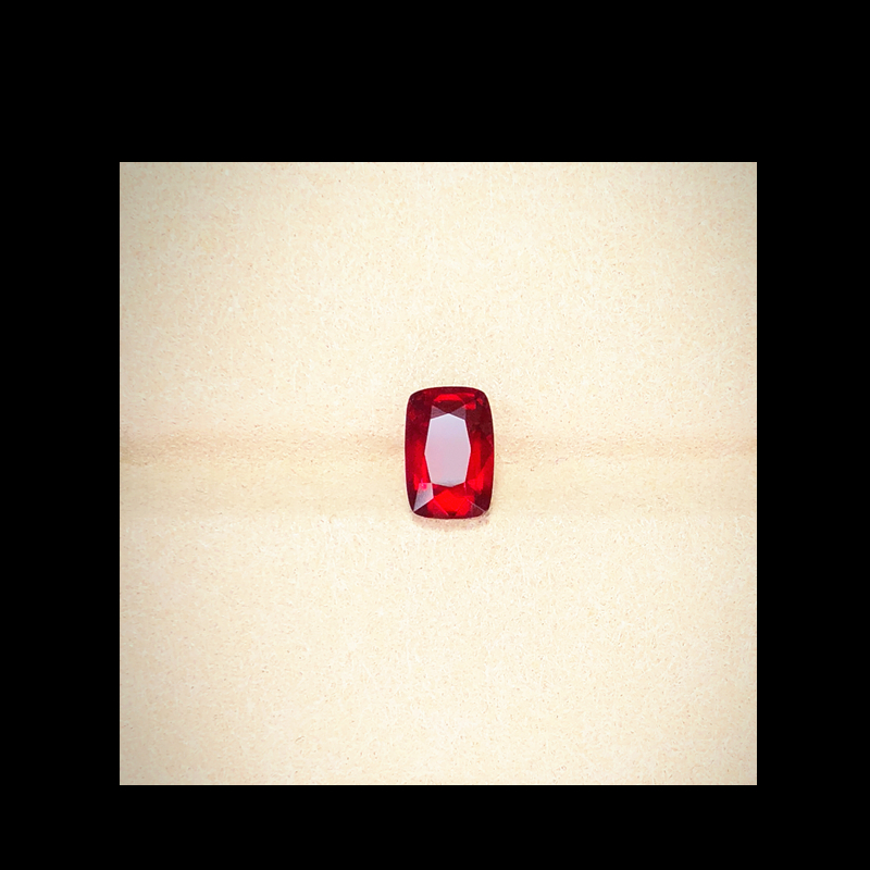 3.03克拉无烧红宝石鸽血红枕形形裸石戒面可定制设计戒指项链