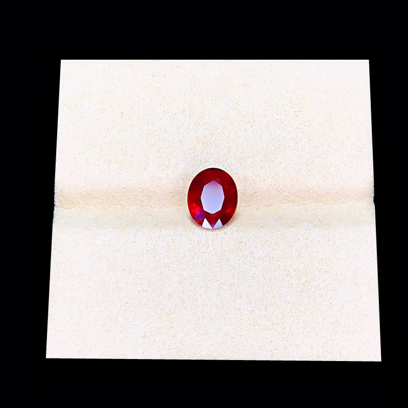 3.03克拉红宝石裸石戒面无处理无烧鸽血红18K金GRS证书